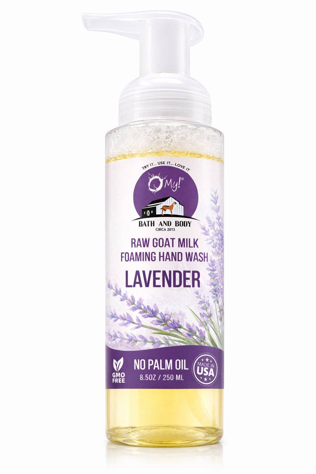 O My! Goat Milk Foaming Hand Wash | Rich, Creamy Foam | Made with Raw Goat Milk | Free of Parabens & More | Handcrafted in USA