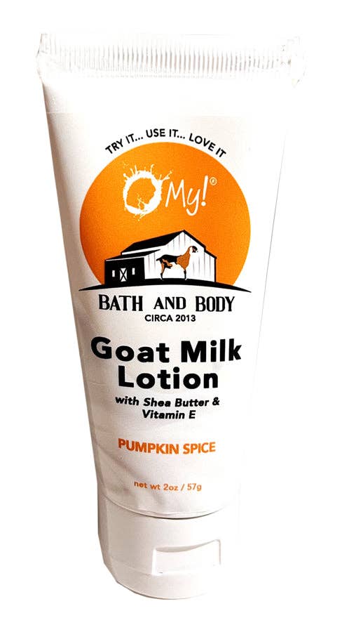 O My! Goat Milk 2oz Traveler Size Lotion | Made with Raw Goat Milk | Shea Butter and Vit E | Free of Parabens & More | Handcrafted in USA