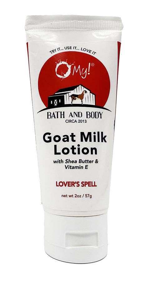 O My! Goat Milk 2oz Traveler Size Lotion | Made with Raw Goat Milk | Shea Butter and Vit E | Free of Parabens & More | Handcrafted in USA
