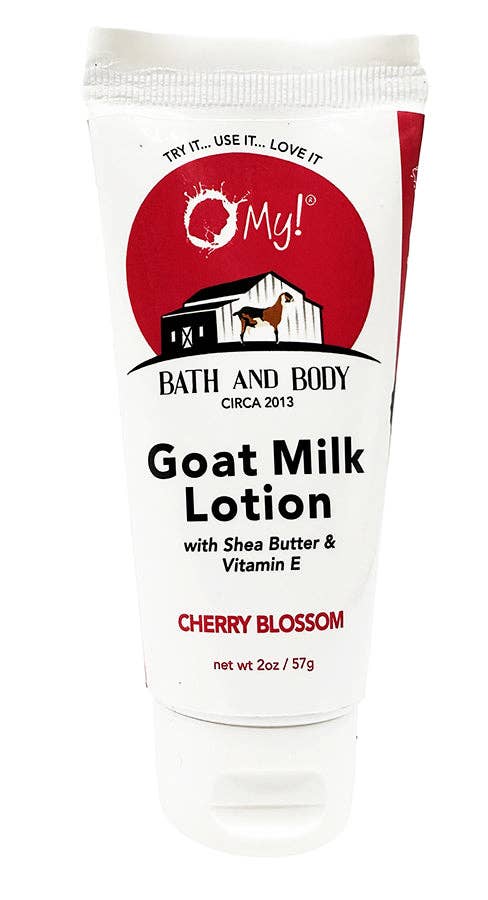 O My! Goat Milk 2oz Traveler Size Lotion | Made with Raw Goat Milk | Shea Butter and Vit E | Free of Parabens & More | Handcrafted in USA