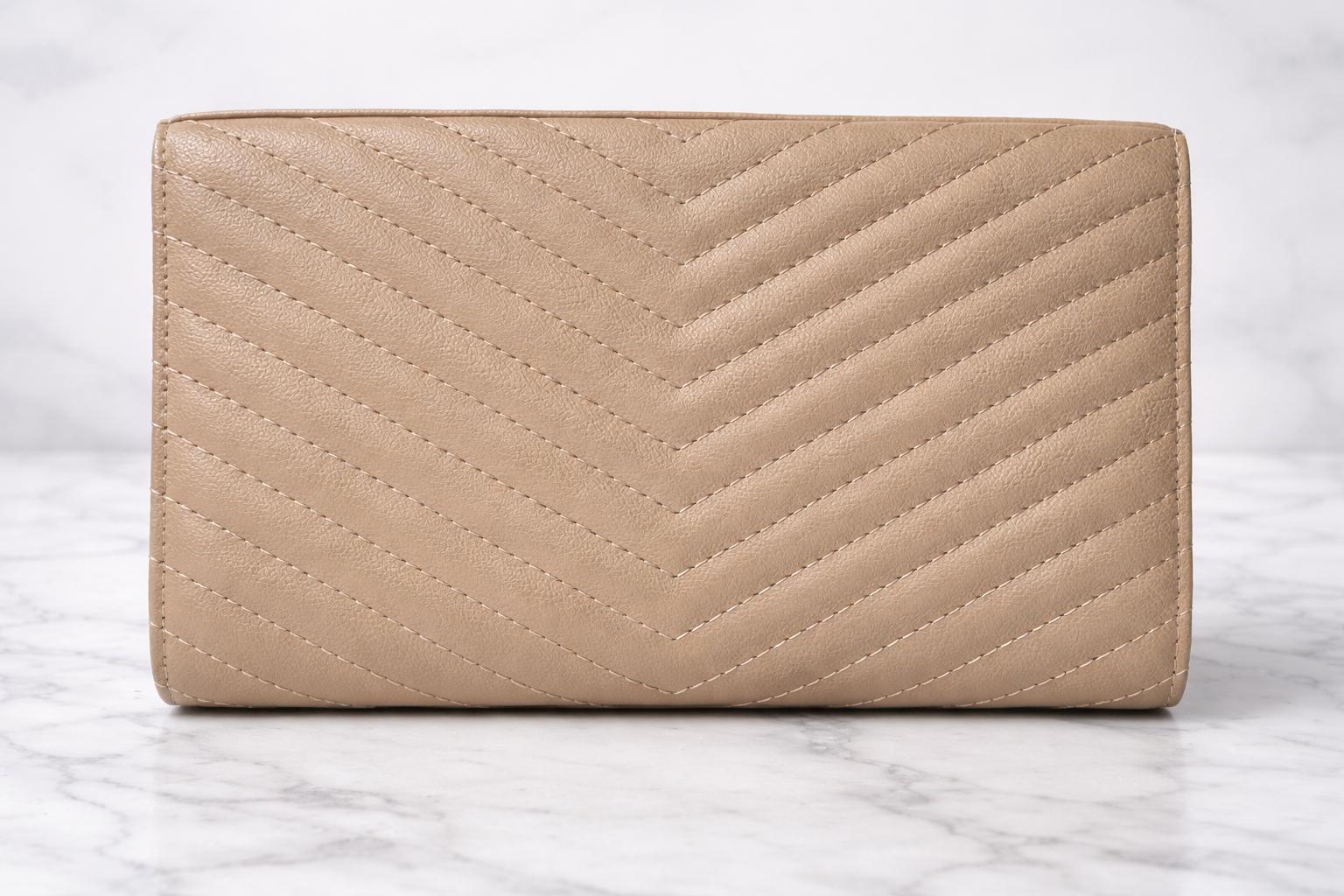 YSL-Inspired Beige Quilted Crossbody Shoulder Bag with Gold Chain Strap – New