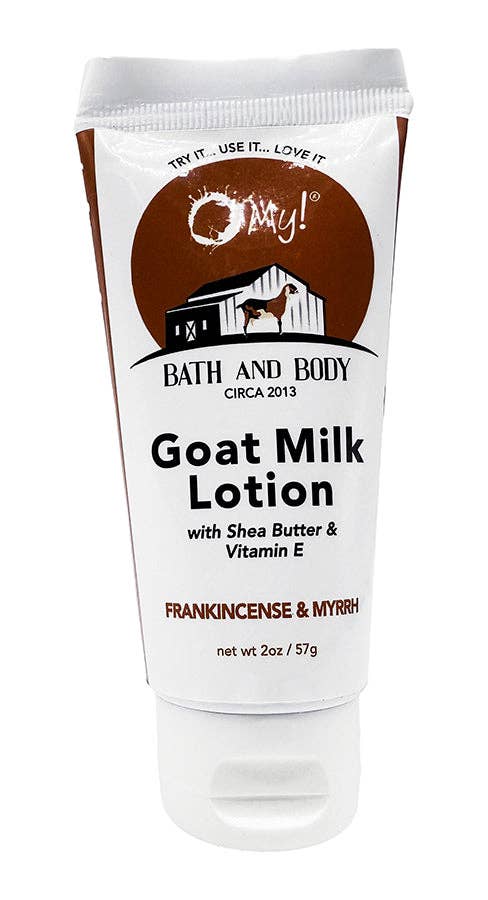 O My! Goat Milk 2oz Traveler Size Lotion | Made with Raw Goat Milk | Shea Butter and Vit E | Free of Parabens & More | Handcrafted in USA